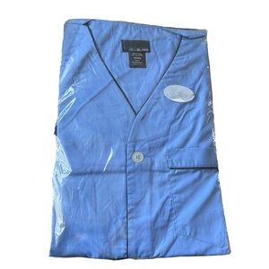 Bill Blass Vintage Men’s Short-Sleeve 2-Piece Woven Pajama Set Medium Light Blue